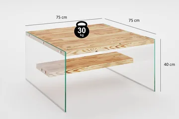 Sohvapöytä Kruisland 75 cm - Luonnonväri - Huonekalut - Pöytä & ruokailuryhmä - Sohvapöytä - Sohvapöytä säilytystilalla