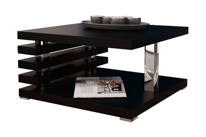 Sohvapöytä KuKehysa 60 cm Säilytyksellä Hylly - Musta - Sohvapöytä