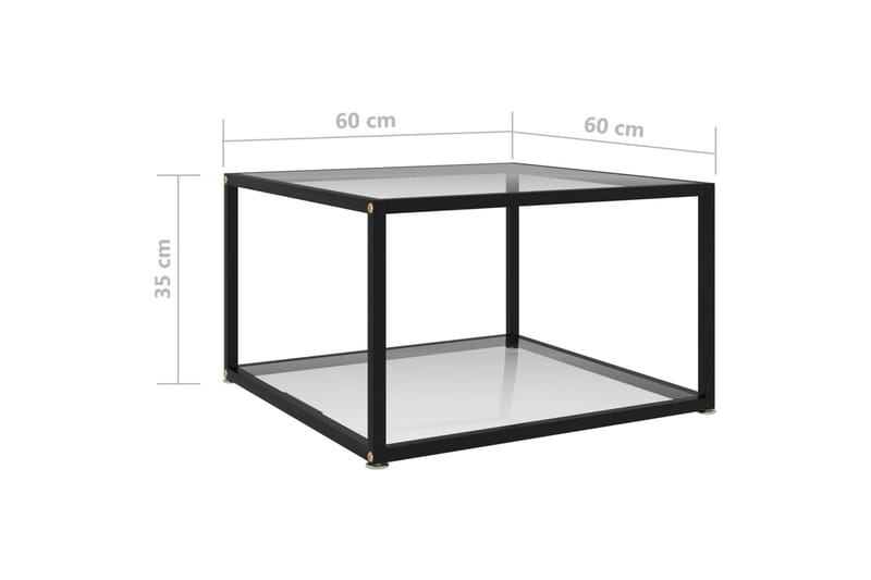 Sohvapöytä läpinäkyvä 60x60x35 cm karkaistu lasi - Läpinäkyvä - Huonekalut - Pöytä & ruokailuryhmä - Sohvapöytä