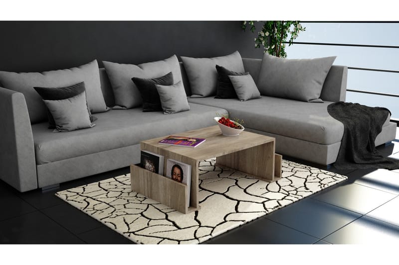 Sohvapöytä Lalenius 95 cm Lehtisäilytyksellä - Pähkinänruskea - Huonekalut - Pöytä & ruokailuryhmä - Sohvapöytä