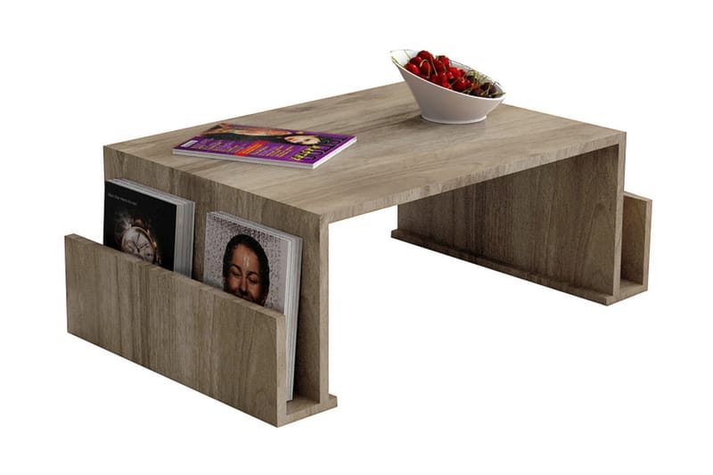 Sohvapöytä Lalenius 95 cm Lehtisäilytyksellä - Pähkinänruskea - Huonekalut - Pöytä & ruokailuryhmä - Sohvapöytä