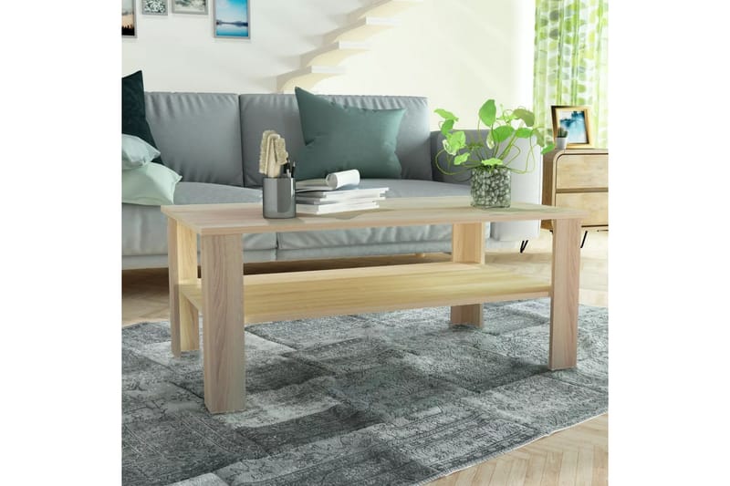 Sohvapöytä lastulevy 100x59x42 cm tammen värinen - Ruskea - Huonekalut - Pöytä & ruokailuryhmä - Sohvapöytä