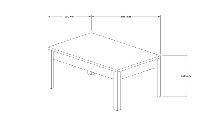 Sohvapöytä Laylana 80 cm - Ruskea/Sininen/Valkoinen - Sohvapöytä