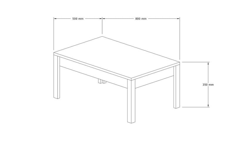 Sohvapöytä Laylana 80 cm - Ruskea/Sininen/Valkoinen - Sohvapöytä