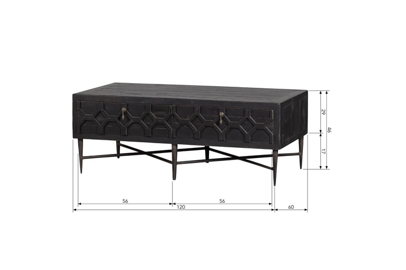 Sohvapöytä Legros 120 cm - Musta - Huonekalut - Pöytä & ruokailuryhmä - Sohvapöytä