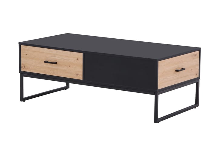 Sohvapöytä Lehayes 120 cm Säilytyksellä Hylly+Laatikko - Musta/Ruskea - Sohvapöytä