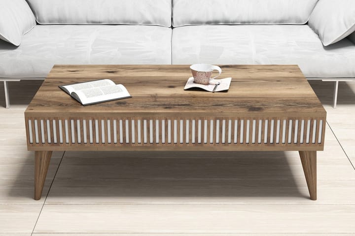 Sohvapöytä LeJalats 105 cm Säilytyksellä Hylly - Pähkinänruskea - Sohvapöytä
