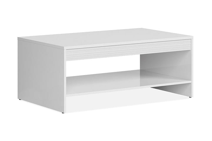 Sohvapöytä Livron 110 cm Säilytyksellä Hylly - Valkoinen - Sohvapöytä