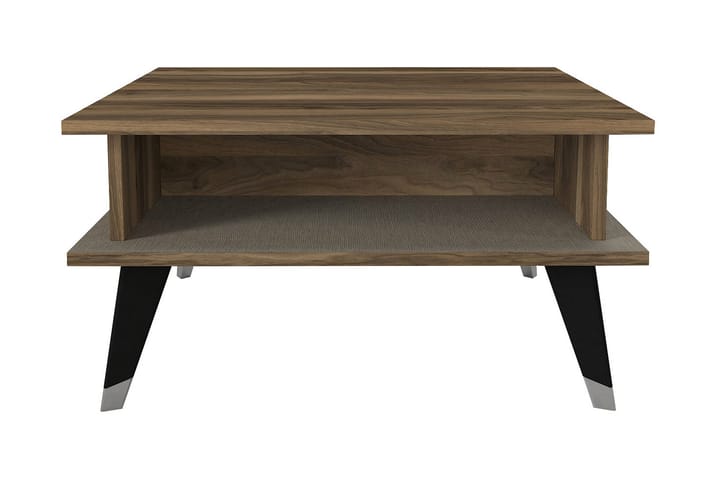 Sohvapöytä Loganda 72 cm Säilytyksellä Hylly - Pähkinänruskea/Musta - Sohvapöytä