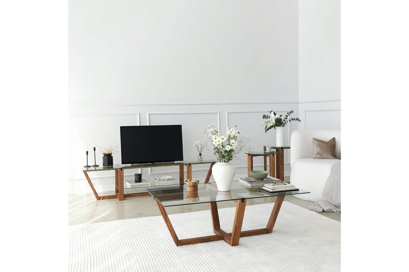 Sohvapöytä Lonaste 105x35x105 cm - Ruskea - Huonekalut - Pöytä & ruokailuryhmä - Sohvapöytä