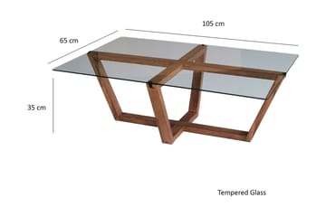 Sohvapöytä Lonaste 105x35x105 cm - Ruskea - Huonekalut - Pöytä & ruokailuryhmä - Sohvapöytä - Sohvapöytä säilytystilalla