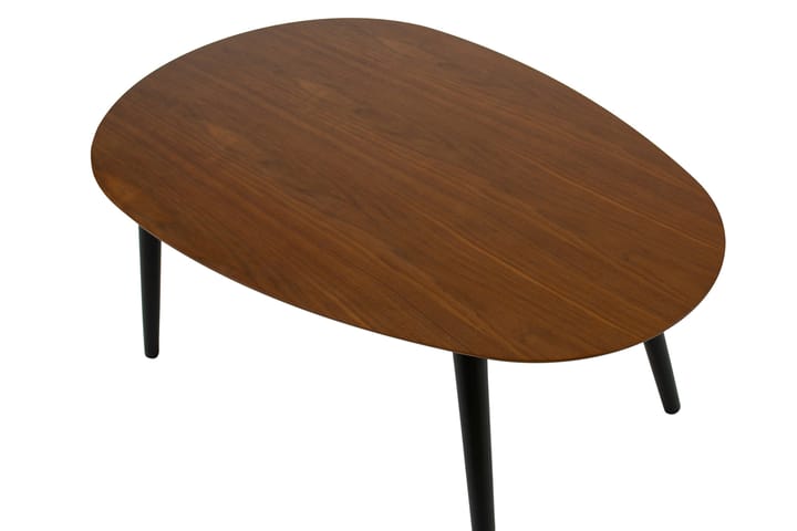 Sohvapöytä Lovitz 110 cm Soikea - Pähkinä/Musta - Sohvapöytä