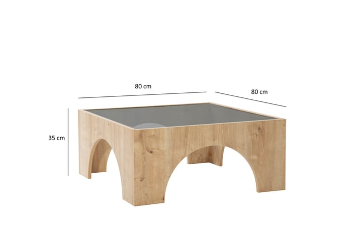 Sohvapöytä Lowan 80 cm - Ruskea - Sohvapöytä