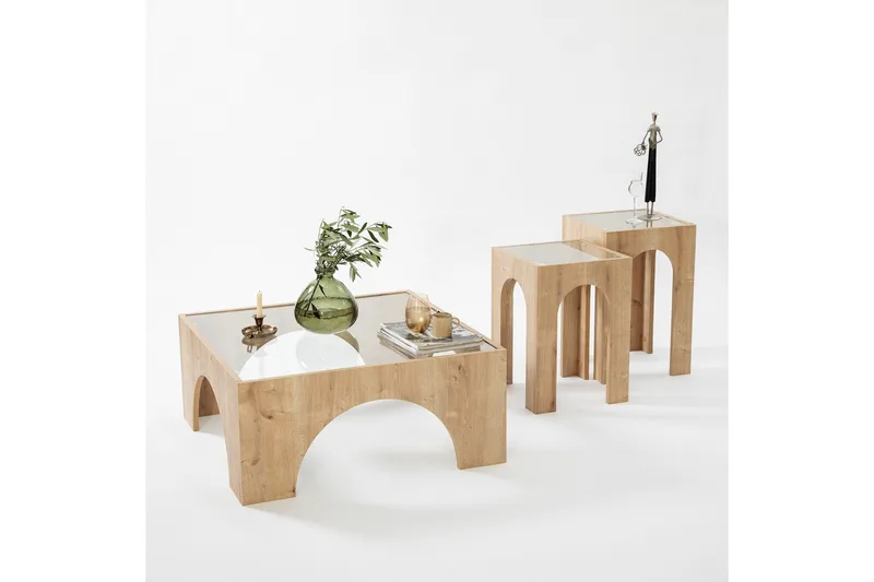 Sohvapöytä Lowan 80 cm - Tammi - Huonekalut - Pöytä & ruokailuryhmä - Sohvapöytä