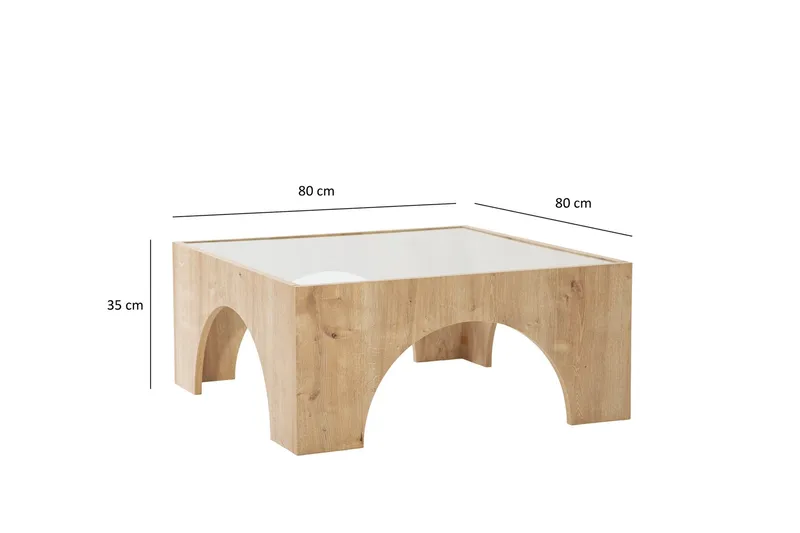 Sohvapöytä Lowan 80 cm - Tammi - Huonekalut - Pöytä & ruokailuryhmä - Sohvapöytä