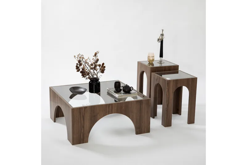 Sohvapöytä Lowan 80 cm - Tummanruskea - Huonekalut - Pöytä & ruokailuryhmä - Sohvapöytä