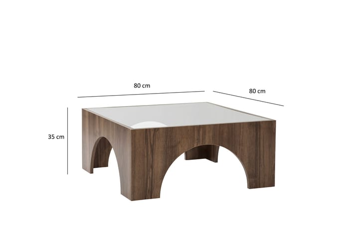 Sohvapöytä Lowan 80 cm - Tummanruskea - Sohvapöytä