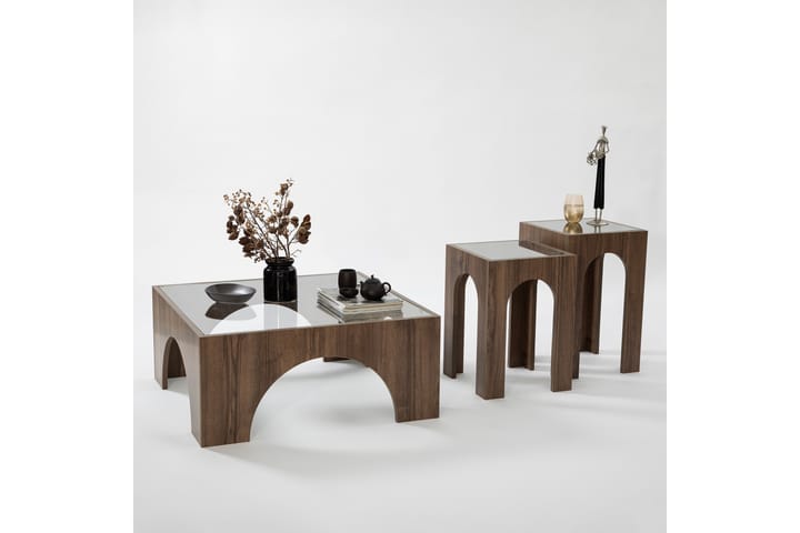 Sohvapöytä Lowan 80 cm - Tummanruskea - Sohvapöytä