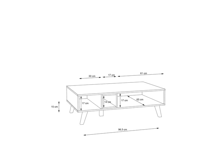 Sohvapöytä Lubahn 110 cm Säilytyksellä Hylly - Ruskea/Musta - Sohvapöytä