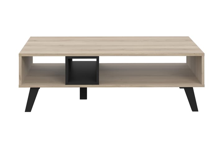 Sohvapöytä Lubahn 110 cm Säilytyksellä Hylly - Ruskea/Musta - Sohvapöytä