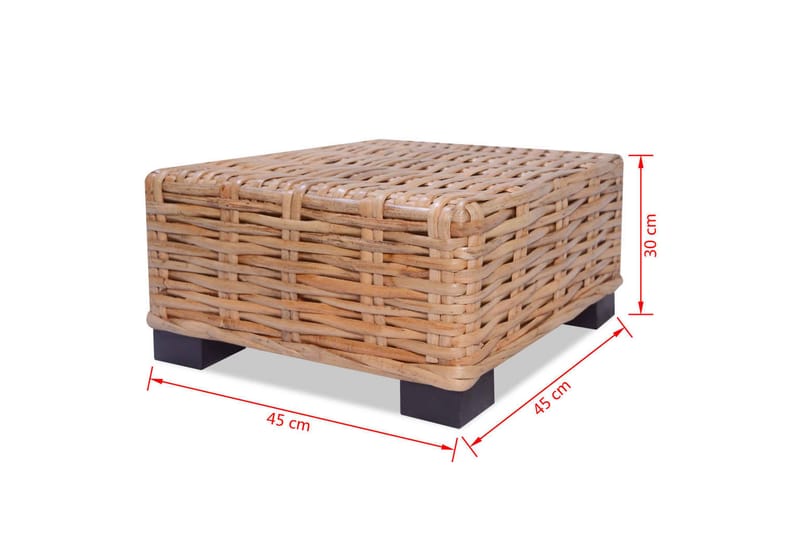 Sohvapöytä luonnollinen rottinki 45x45x30 cm - Ruskea - Huonekalut - Pöytä & ruokailuryhmä - Sohvapöytä