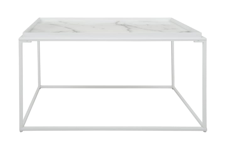 Sohvapöytä Lyness 80 cm Marmorikuvio Suorakaide - Valkoinen - Marmoripöydät - Sohvapöytä