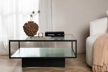 Sohvapöytä Maglehem 90x90x37,5 cm - Musta - Huonekalut - Pöytä & ruokailuryhmä - Sohvapöytä - Sohvapöytä säilytystilalla