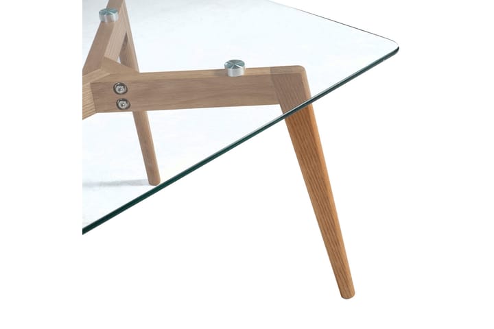 Sohvapöytä Malmesbury 120 cm - Lasi/Puu/Luonnonväri - Sohvapöytä