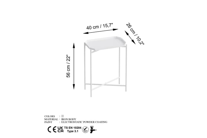 Sohvapöytä Mamta 26 cm - Valkoinen - Sohvapöytä