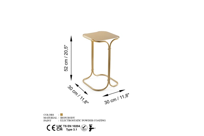 Sohvapöytä Mamta 30 cm - Kulta - Sohvapöytä