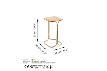 Sohvapöytä Mamta 30 cm - Kulta/Natural - Huonekalut - Pöytä & ruokailuryhmä - Sohvapöytä
