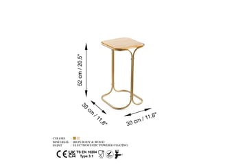 Sohvapöytä Mamta 30 cm - Kulta/Natural - Huonekalut - Pöytä & ruokailuryhmä - Sohvapöytä