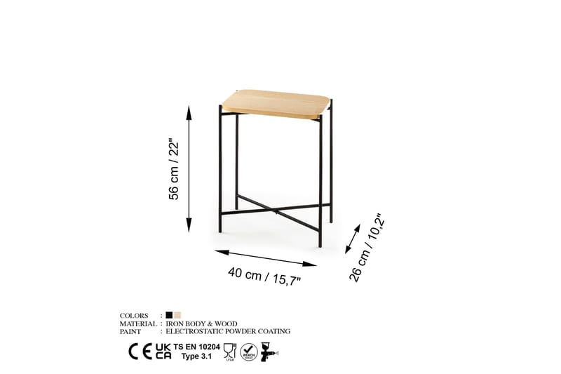 Sohvapöytä Mamta 40 cm - Musta/Natural - Huonekalut - Pöytä & ruokailuryhmä - Sohvapöytä