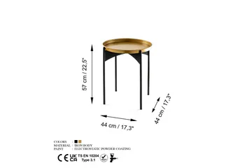 Sohvapöytä Mamta 44 cm - Kulta/Musta - Huonekalut - Pöytä & ruokailuryhmä - Sohvapöytä