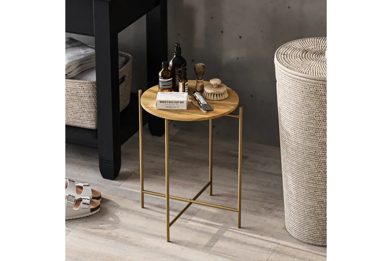 Sohvapöytä Mamta 46 cm, Kulta/Natural