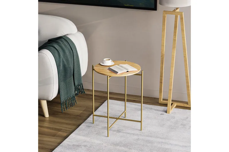 Sohvapöytä Mamta 46 cm - Kulta/Natural - Huonekalut - Pöytä & ruokailuryhmä - Sohvapöytä