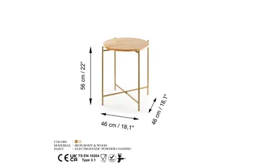 Sohvapöytä Mamta 46 cm - Kulta/Natural - Huonekalut - Pöytä & ruokailuryhmä - Sohvapöytä