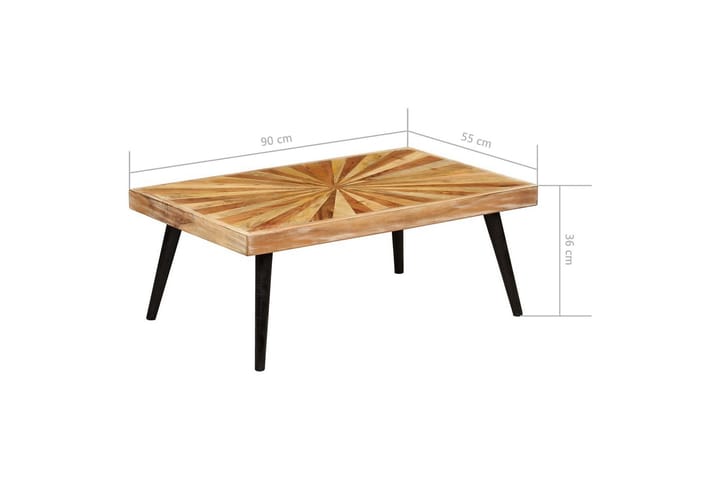 Sohvapöytä mangopuu 90x55x36 cm - Ruskea - Sohvapöytä