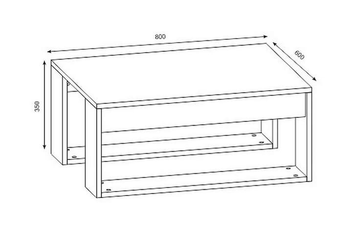 Sohvapöytä Marylouise 80 cm - Valkoinen/Pähkinänruskea - Sohvapöytä