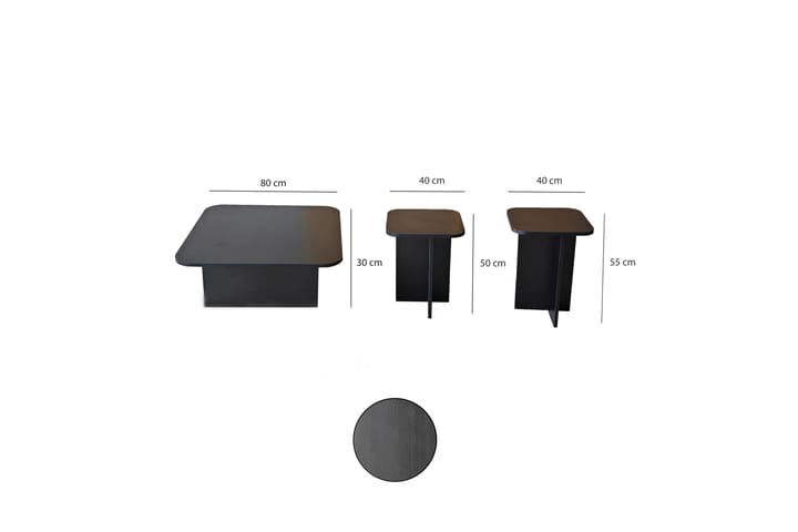 Sohvapöytä Masakage 40 cm - Musta - Sohvapöytä