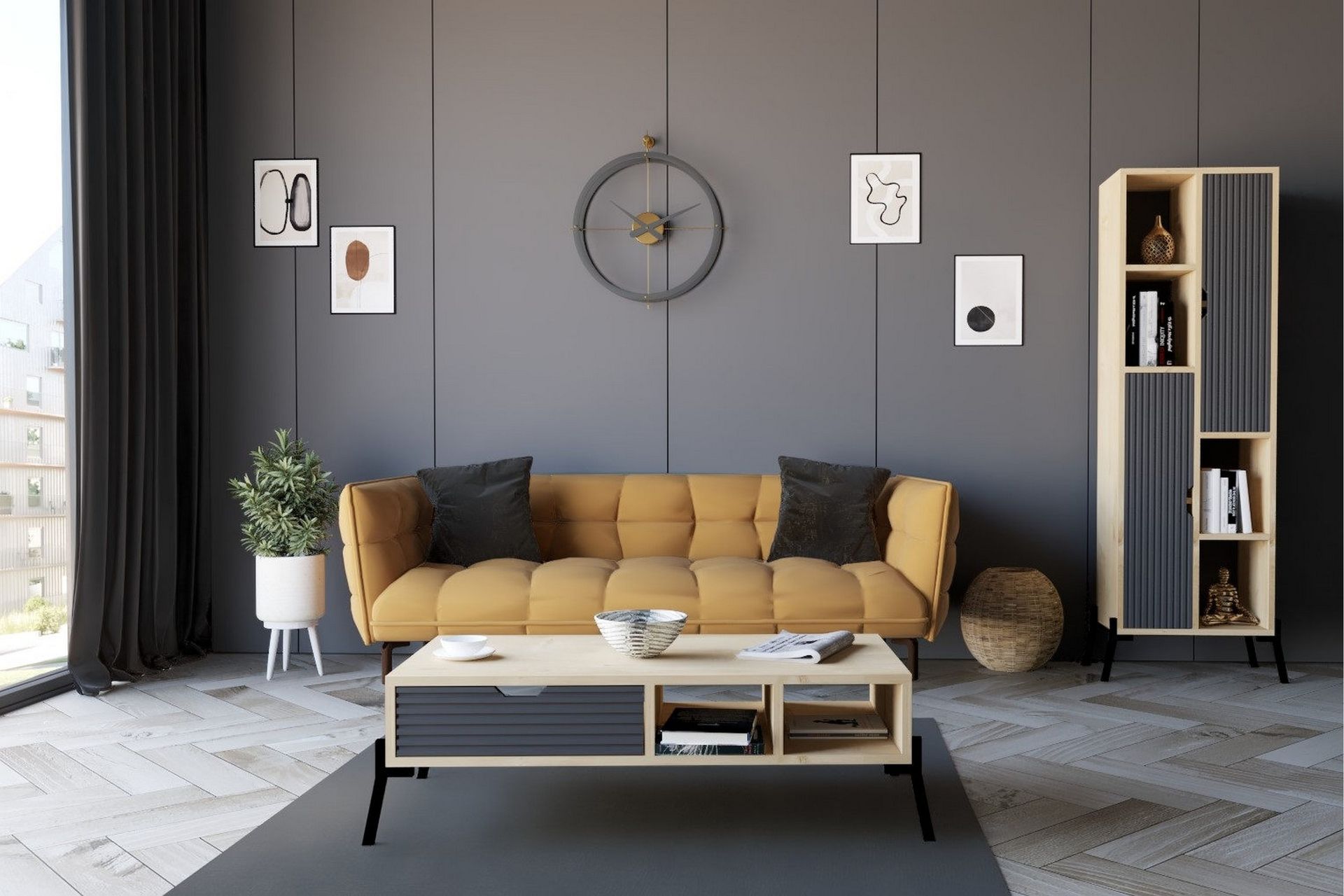 Sohvapöytä Masako 100x28,2x100 cm - Sininen - Huonekalut - Pöytä & ruokailuryhmä - Sohvapöytä