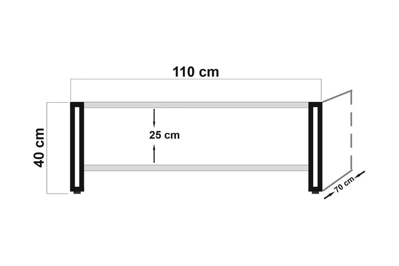 Sohvapöytä Masako 110 cm Säilytyksellä Hylly - Puu/Musta - Huonekalut - Pöytä & ruokailuryhmä - Sohvapöytä