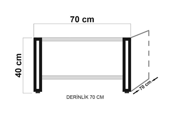 Sohvapöytä Masako 70 cm Säilytyksellä Hylly - Puu/Musta - Sohvapöytä