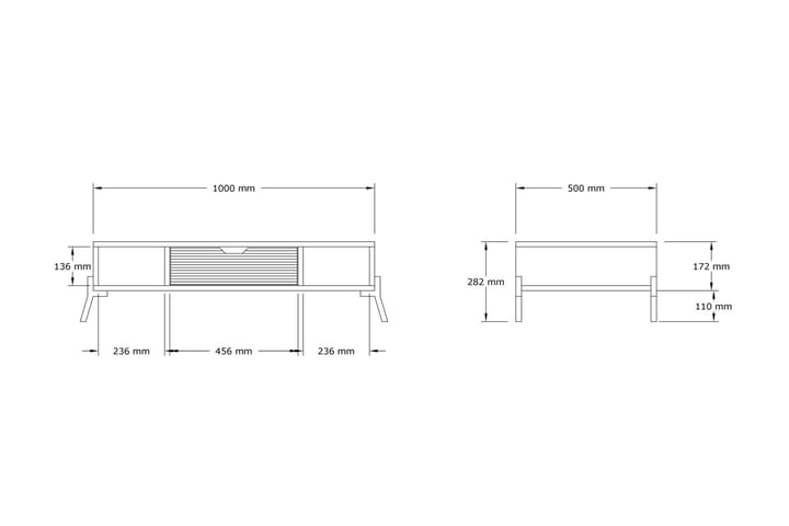 Sohvapöytä Mastara 100x28,2x100 cm - Sininen - Sohvapöytä