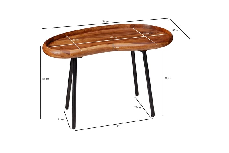 Sohvapöytä Matozzo 71 cm - Puu/Luonnonväri - Huonekalut - Pöytä & ruokailuryhmä - Sohvapöytä