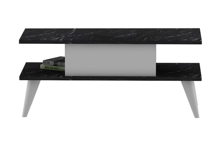 Sohvapöytä Mazirbe 90x40x90 cm - Musta/Valkoinen - Sohvapöytä