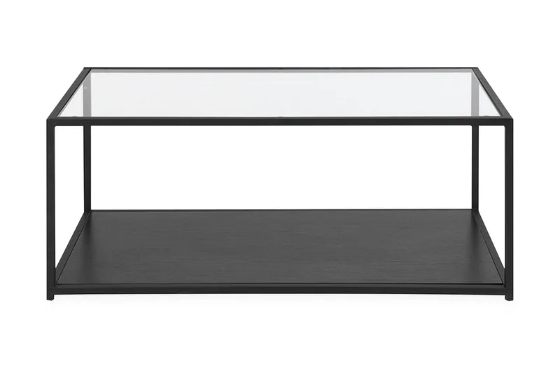 Sohvapöytä Medora 100 cm Säilytyksellä Hylly, Musta