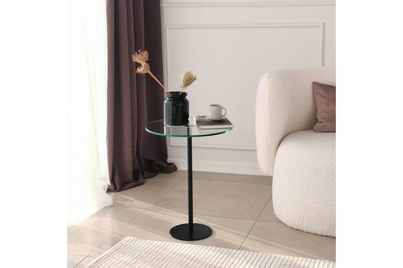 Sohvapöytä Mesjö 40x50x40 cm Pyöreä - Musta - Huonekalut - Pöytä & ruokailuryhmä - Sohvapöytä