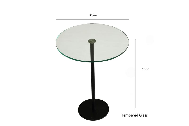 Sohvapöytä Mesjö 40x50x40 cm Pyöreä - Musta - Huonekalut - Pöytä & ruokailuryhmä - Sohvapöytä