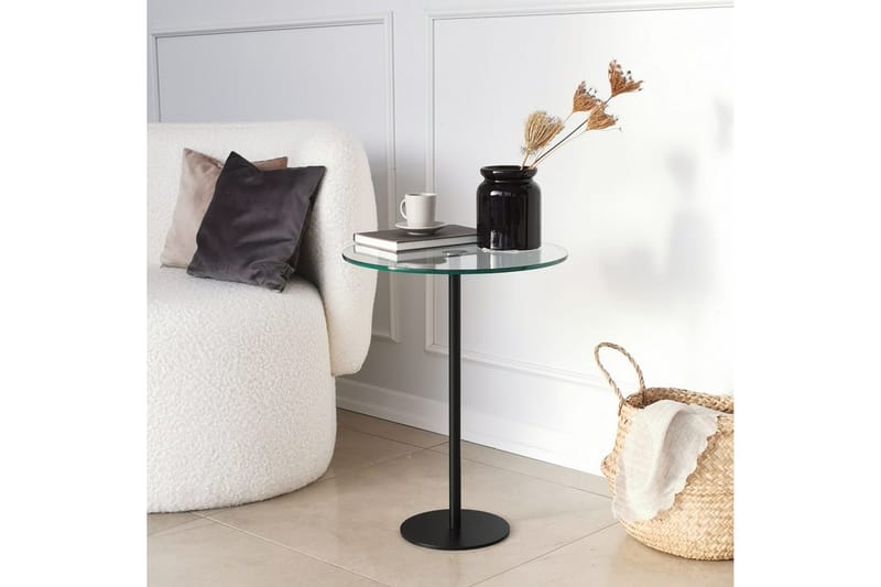 Sohvapöytä Mesjö 40x50x40 cm Pyöreä - Musta - Huonekalut - Pöytä & ruokailuryhmä - Sohvapöytä